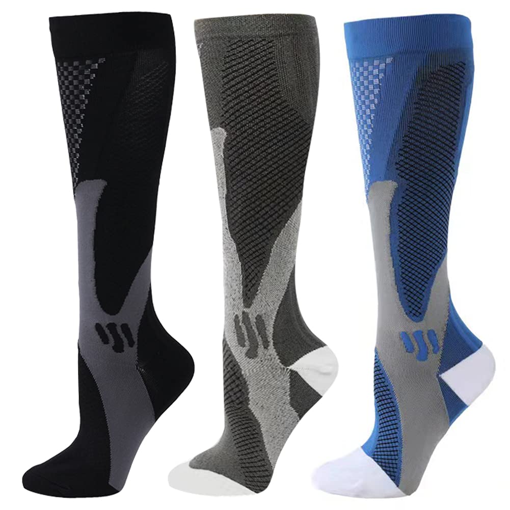 Sport Compression Socks for Carers – 3 Pairs, Edema, Varicose Veins & Fatigue Relief