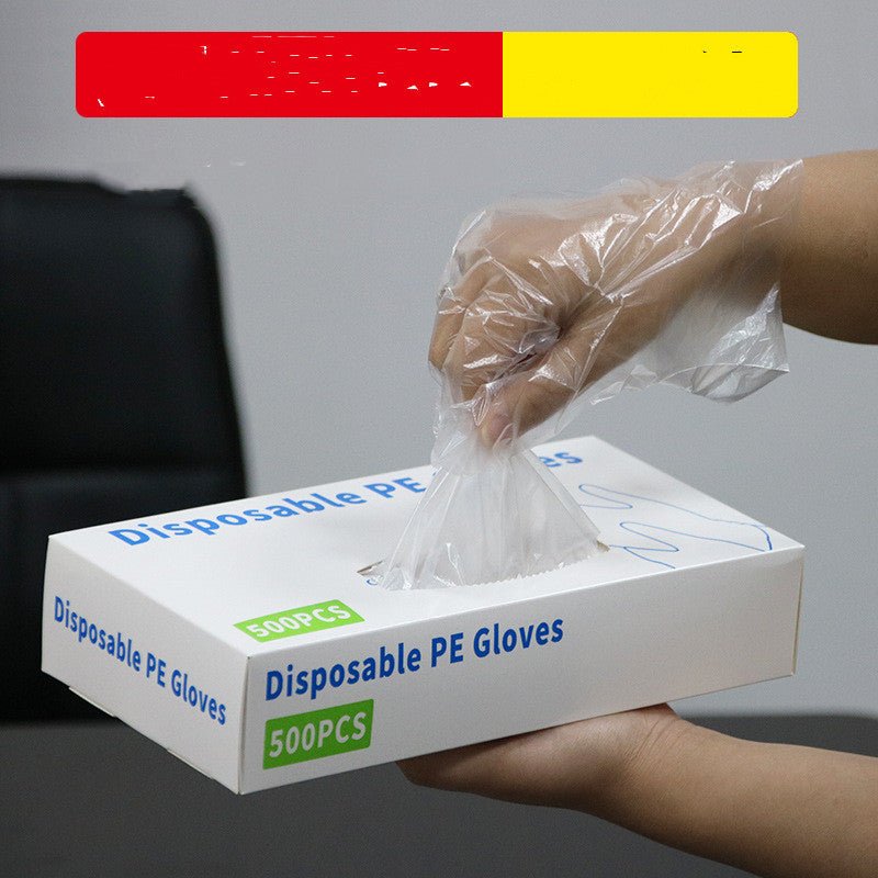 500 Pack Thickened Transparent Disposable PE Gloves - FamilyCarers.store