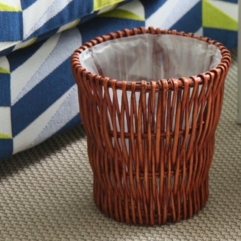 Rattan Waste Basket - Creative Bamboo Paper Bin - FamilyCarers.store