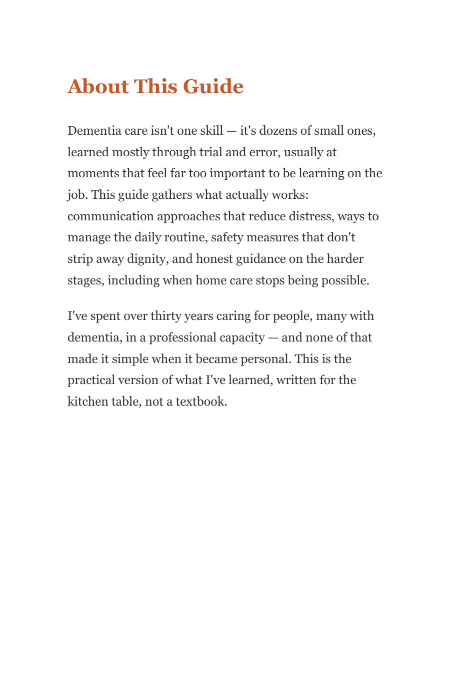 Dementia Care at Home — A Practical Day-to-Day Guide (Ebook)