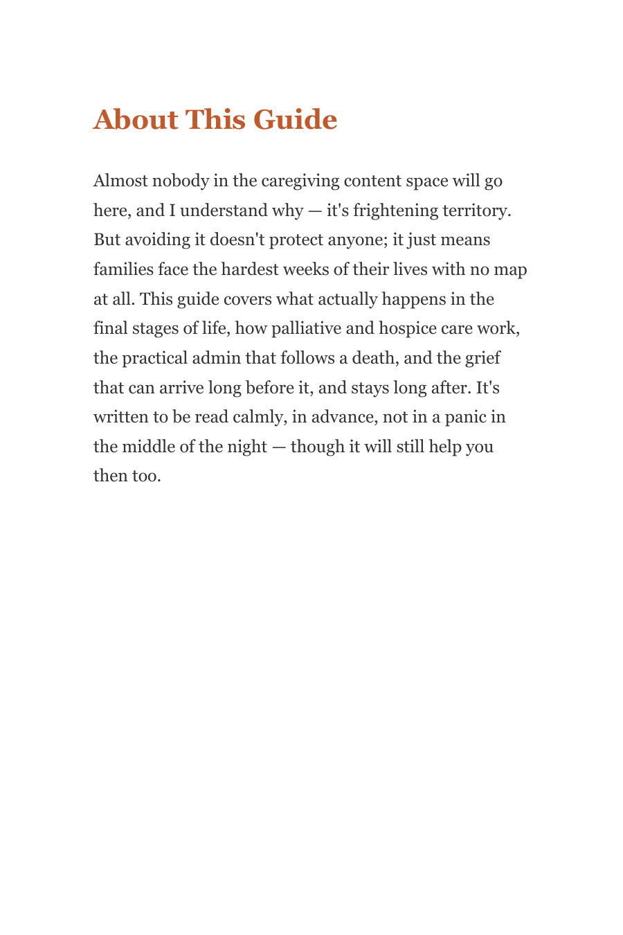 The End of Life Companion — A Carer's Guide to the Final Stages (Ebook)