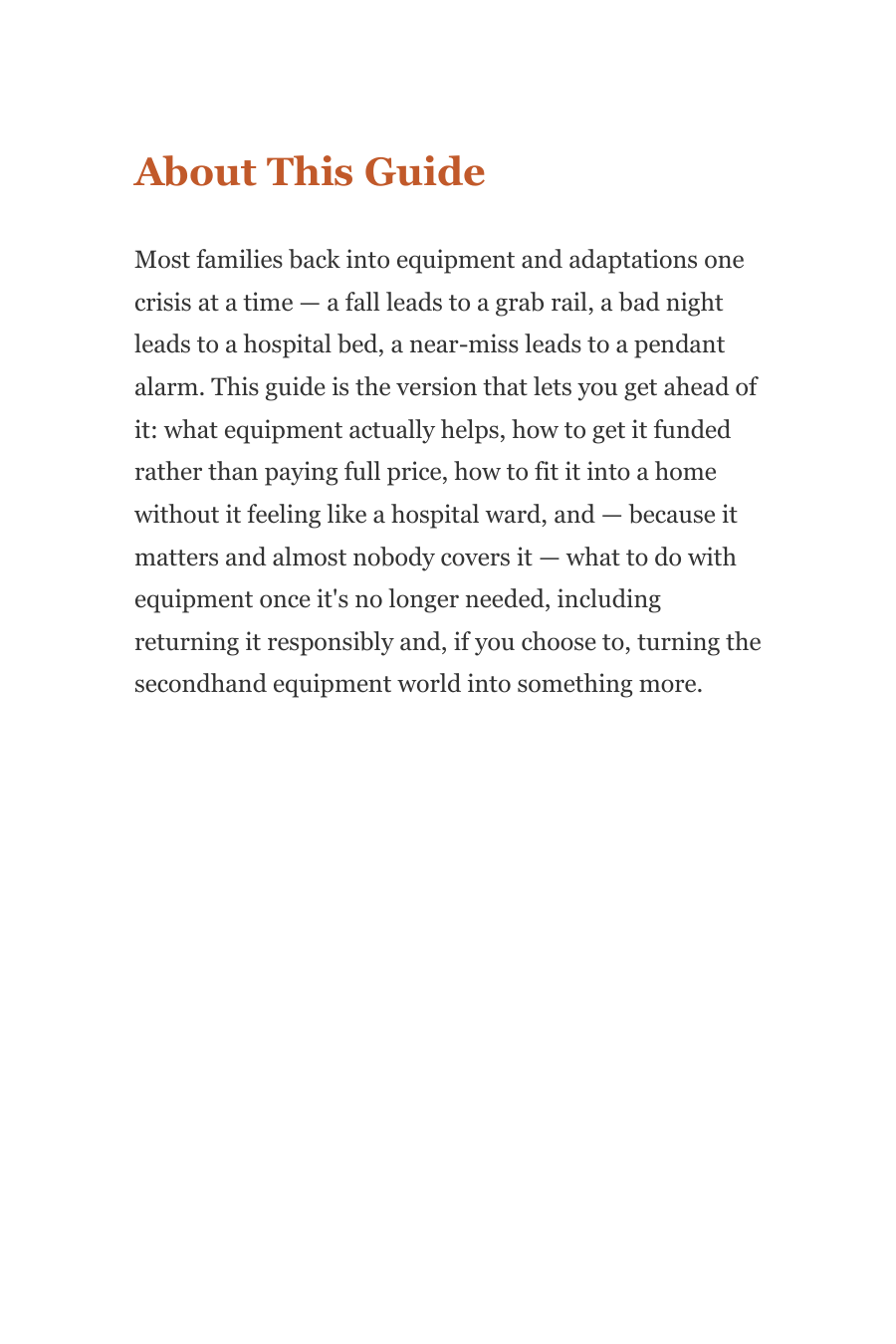 Equipment, Adaptations & Safety — Setting Up a Home for Care (Ebook)
