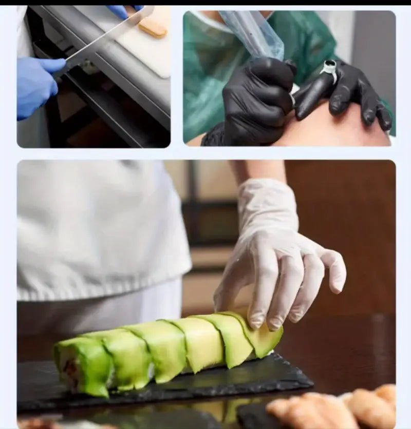 100pcs Disposable Thick Rubber Gloves for Medical & Food - FamilyCarers.store