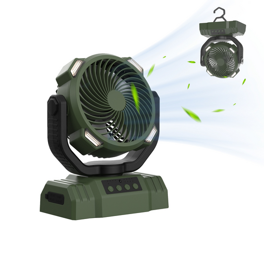 Portable Power Bank Fan with LED Light for Carers – Outdoor, Camping & Care Use