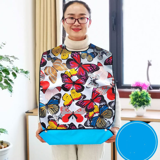 Waterproof Adult Dining Bib for Elderly — Large Mealtime Apron