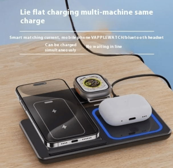 15W 3-in-1 LED Wireless Charger Stand for Carers – Charge Phone, Watch & Earbuds at Once - FamilyCarers.store
