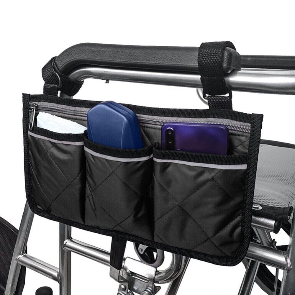 Outdoor Wheelchair Armrest Storage Pouch Organizer