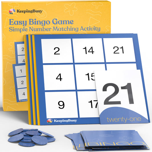 Dementia Bingo Activity Set for Elderly — 6 Boards, Cards & Chips