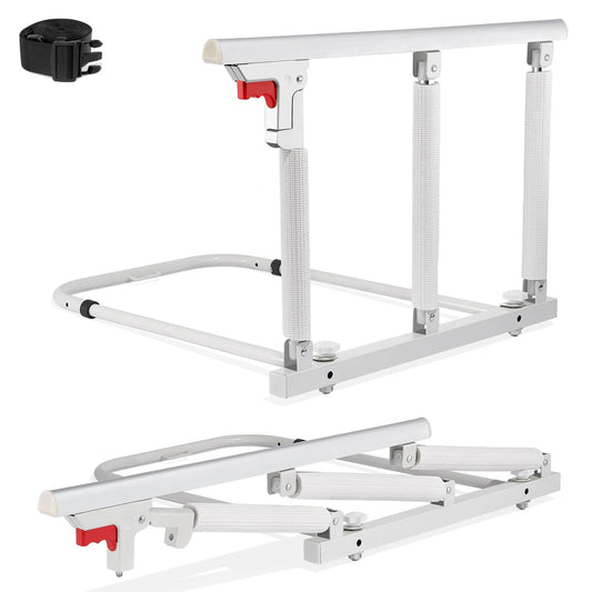 Folding Bed Rail for Elderly — No-Drill Safety Assist Handle, Fits All Bed Sizes
