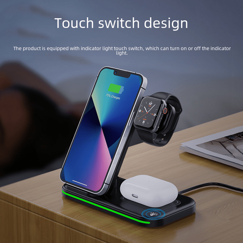 3-in-1 Wireless Charger for Carers – Charge Phone, Earbuds & Smartwatch Simultaneously - FamilyCarers.store