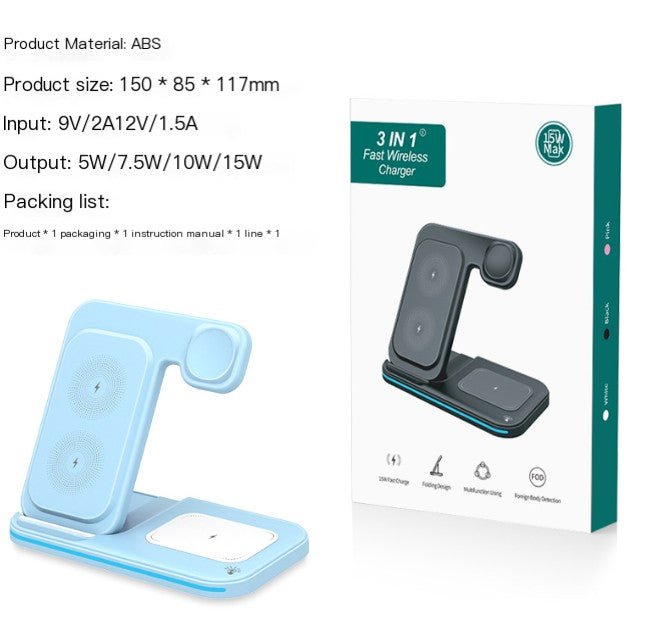 3-in-1 Wireless Charger for Carers – Charge Phone, Earbuds & Smartwatch Simultaneously - FamilyCarers.store
