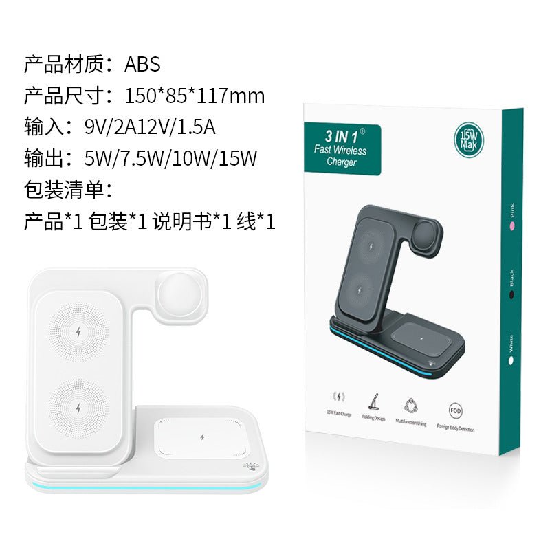 3-in-1 Wireless Charger for Carers – Charge Phone, Earbuds & Smartwatch Simultaneously - FamilyCarers.store