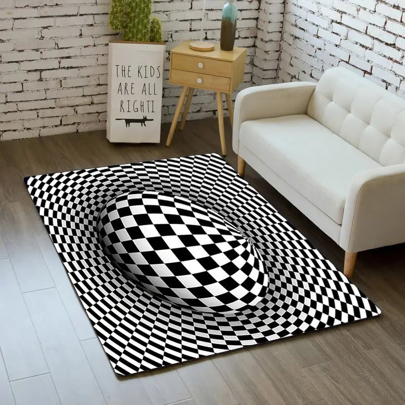 3D Illusion Area Rug - Abstract Geometric Design - FamilyCarers.store