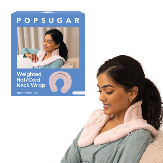 POPSUGAR Weighted Hot & Cold Neck Wrap – Microwavable Heated Pad for Carer Neck & Shoulder Relief