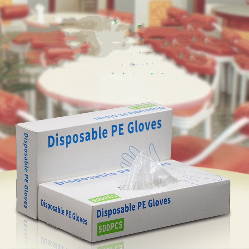 500 Pack Thickened Transparent Disposable PE Gloves - FamilyCarers.store