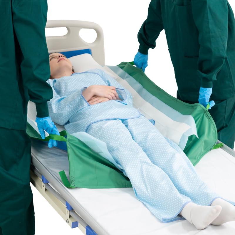 Transfer & Repositioning Sheet for Elderly — 20 Reinforced Handles for Safe Patient Moving