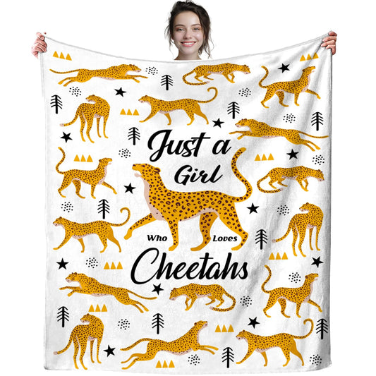 Cheetah Print Ultra Soft Flannel Throw Blanket – Large 80"x60" – Cosy Gift for Girls, Women & Carers Who Love Cheetah