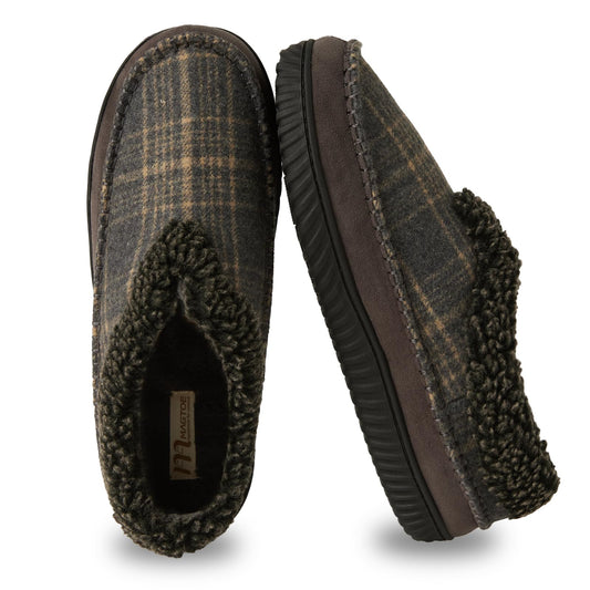 Magtoe Memory Foam House Slippers for Men Moccasin slippers Non-slip Warm Home Shoes Indoor Slip On Clog Slipper Shoe with Wide Widths