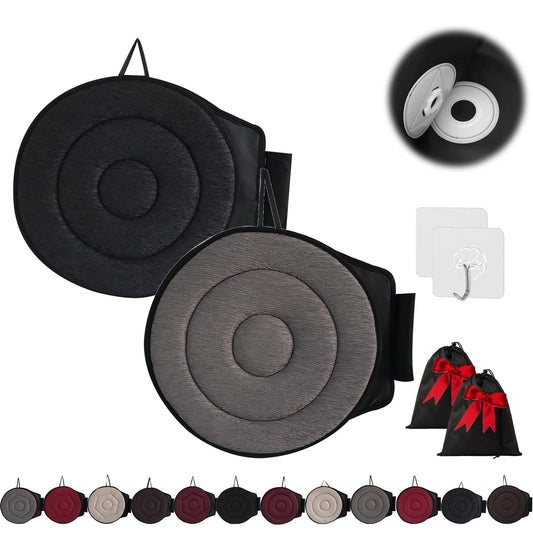 360° Rotating Car Seat Cushion for Elderly — Swivel Seat Aid, Pack of 2