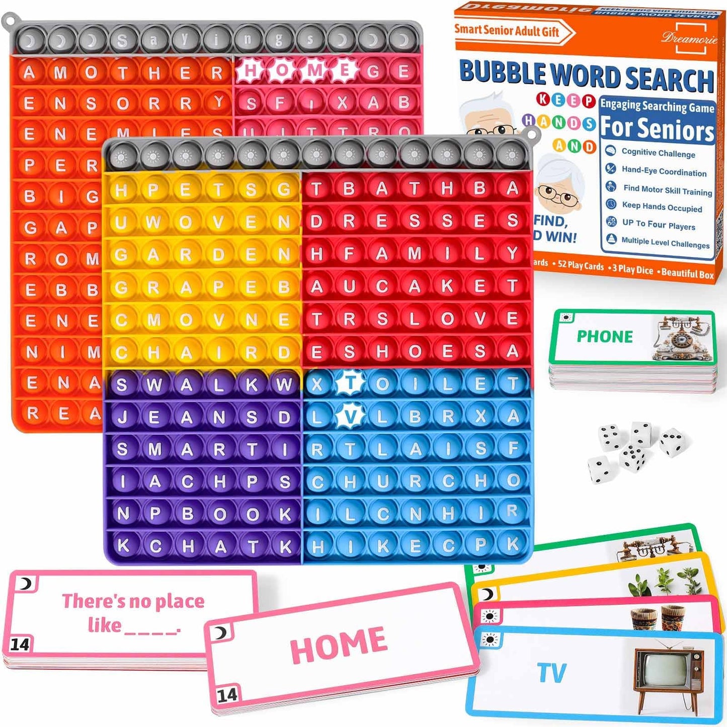 Bubble Word Search Game for Elderly with Dementia — Tactile Fidget Activity