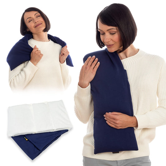 SunnyBay Microwavable Weighted Heating Pad – Hot & Cold Neck & Shoulder Wrap for Carer Pain Relief (4lb, Unscented)