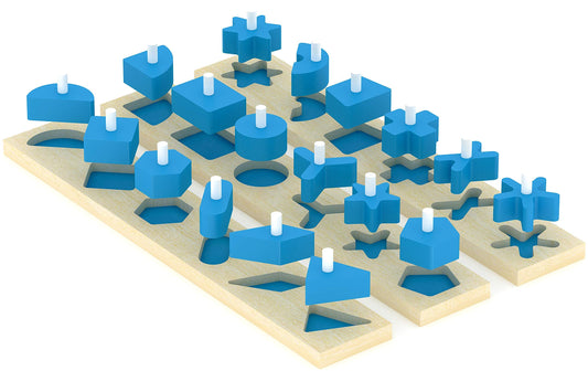 Wooden Shape Sorting Puzzle for Seniors – Therapeutic Activity for Dementia, Alzheimer’s & Learning Disabilities – Carer Gift