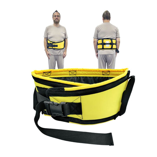 Gait Belt & Transfer Belt for Elderly — 7 Padded Handles for Safe Lifting