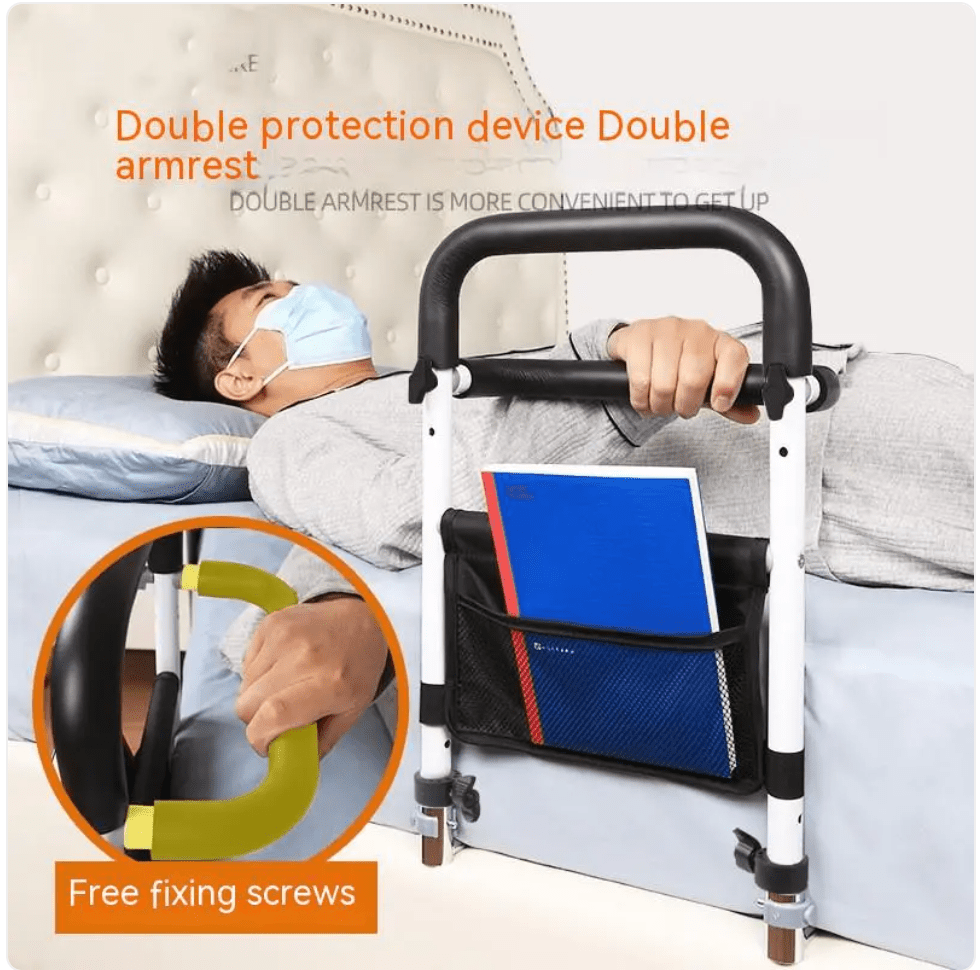 Bedside Armrest Safety Support for Elderly — Bed Grab Rail - FamilyCarers.store