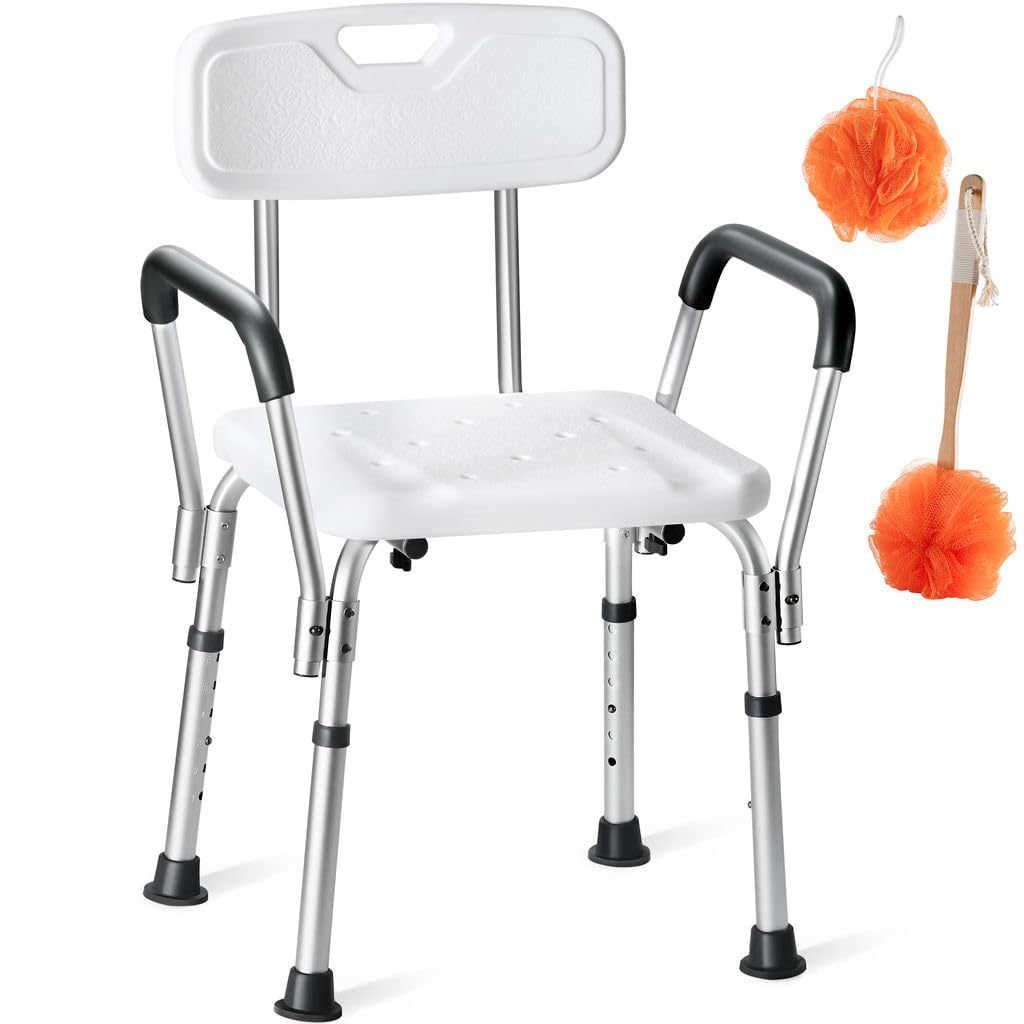 Shower Chair with Handles & Back Support — Set of 3 Accessories