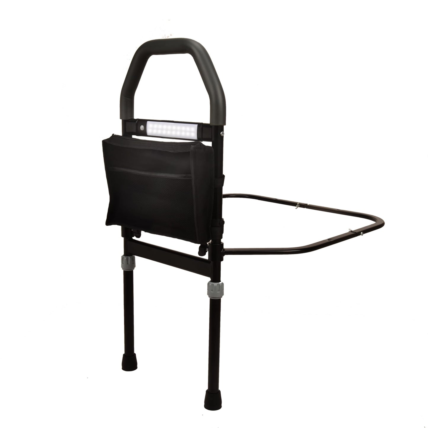 Bed Rail for Elderly with Motion Night Light & Storage Pocket — Adjustable Height