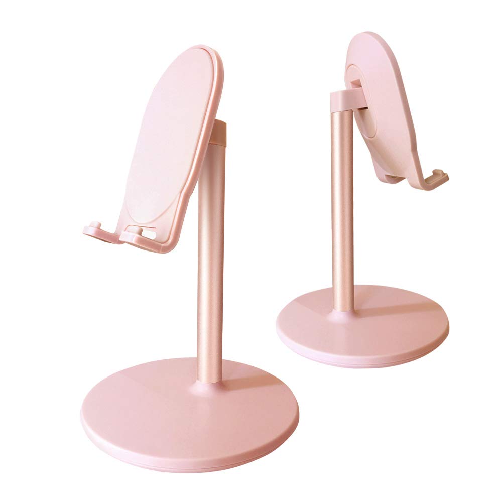 Adjustable Hands-Free Phone Stand for Carers – Desk Holder for Video Calls & Care Routines (Pink)