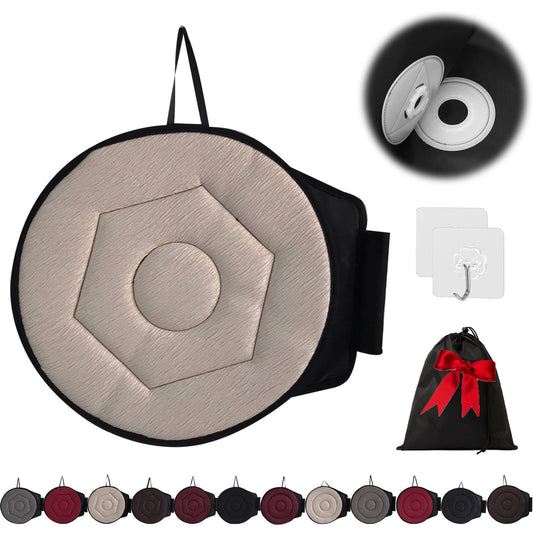 360° Rotating Car Seat Cushion for Elderly — Swivel Seat Aid with Storage Bag