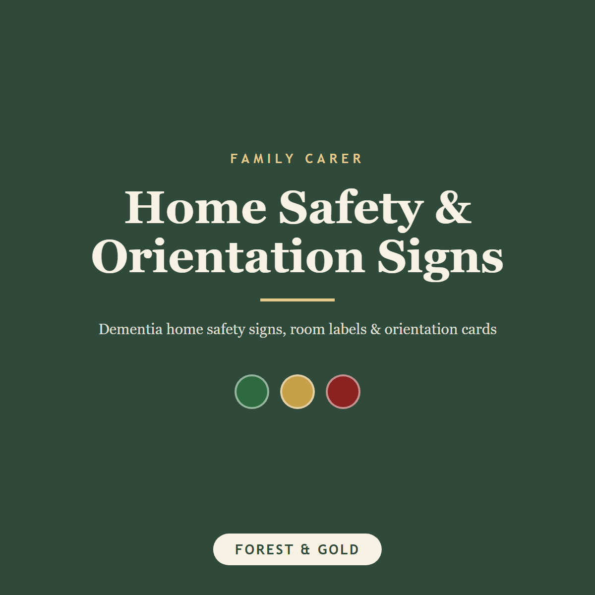 Dementia Home Safety & Orientation Signs — Printable Pack - FamilyCarers.store