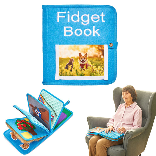 Fidget Blanket & Activity Book for Elderly with Dementia — Sensory Comfort Aid