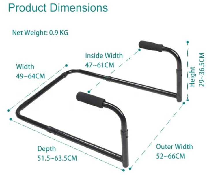 Sofa Armrest Standing Aid for Elderly — Aluminium Support Rail
