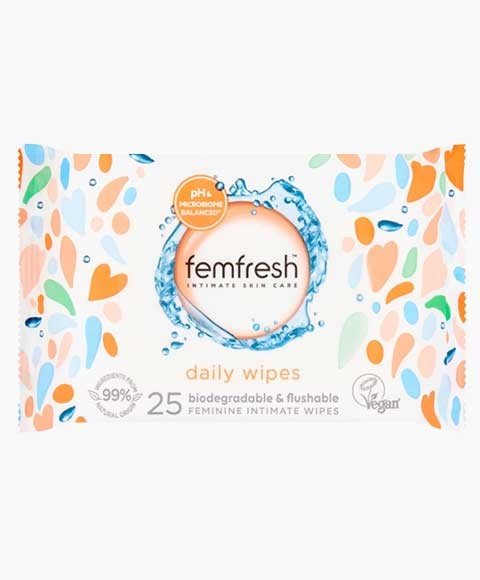 Fem Fresh Intimate Skin Care 25 Daily Wipes - FamilyCarers.store