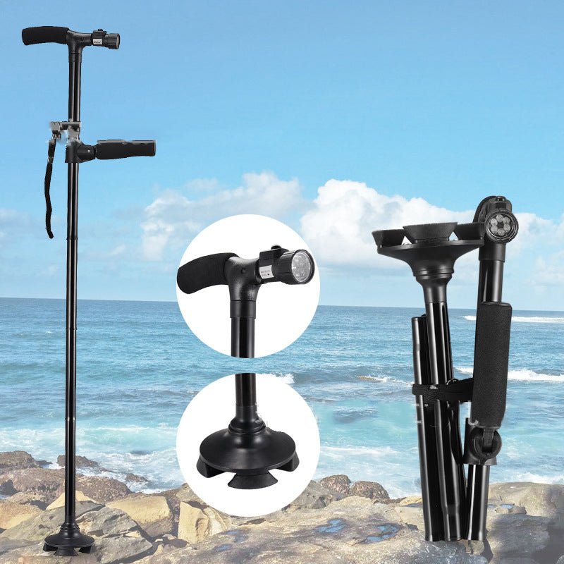 Folding Aluminum Walking Cane with LED Light for Seniors - FamilyCarers.store