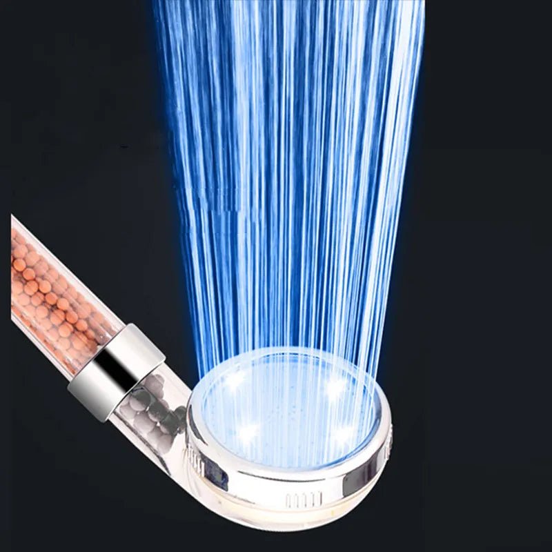LED Colour-Changing Shower Head for Elderly & Carers – Temperature Safety Indicator, Anion Filter - FamilyCarers.store