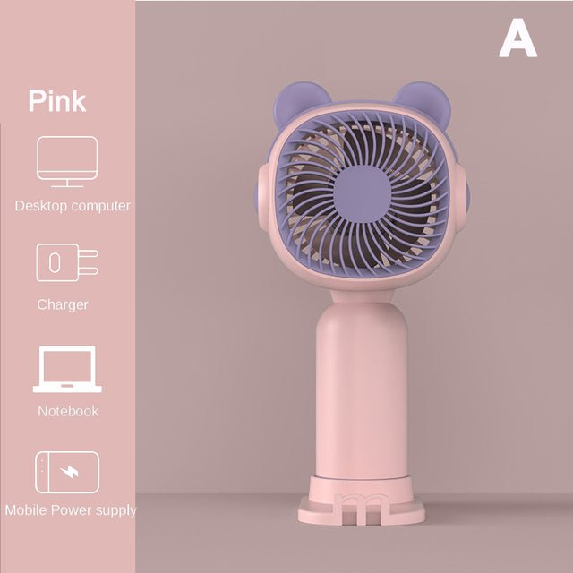 Mini USB Handheld Fan for Carers – Portable Cooling Fan with Phone Holder, USB Rechargeable - FamilyCarers.store