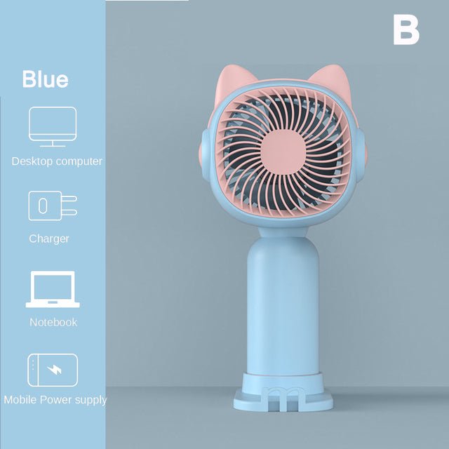 Mini USB Handheld Fan for Carers – Portable Cooling Fan with Phone Holder, USB Rechargeable - FamilyCarers.store