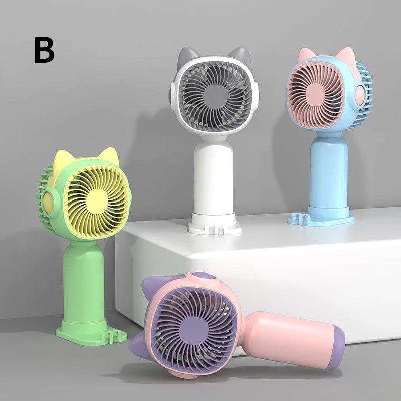 Mini USB Handheld Fan for Carers – Portable Cooling Fan with Phone Holder, USB Rechargeable - FamilyCarers.store