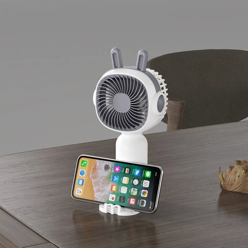 Mini USB Handheld Fan for Carers – Portable Cooling Fan with Phone Holder, USB Rechargeable - FamilyCarers.store