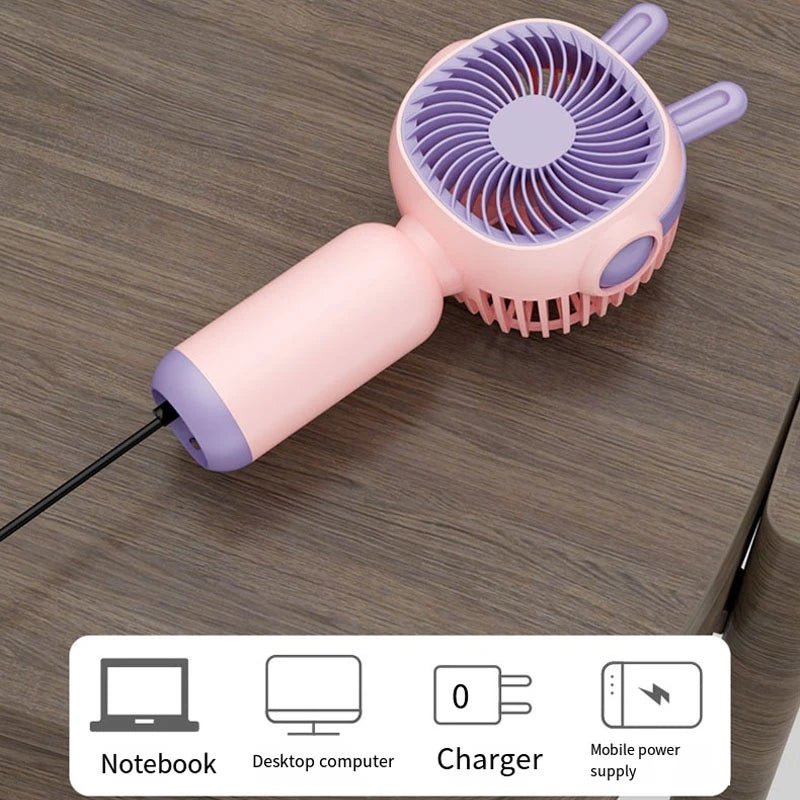 Mini USB Handheld Fan for Carers – Portable Cooling Fan with Phone Holder, USB Rechargeable - FamilyCarers.store