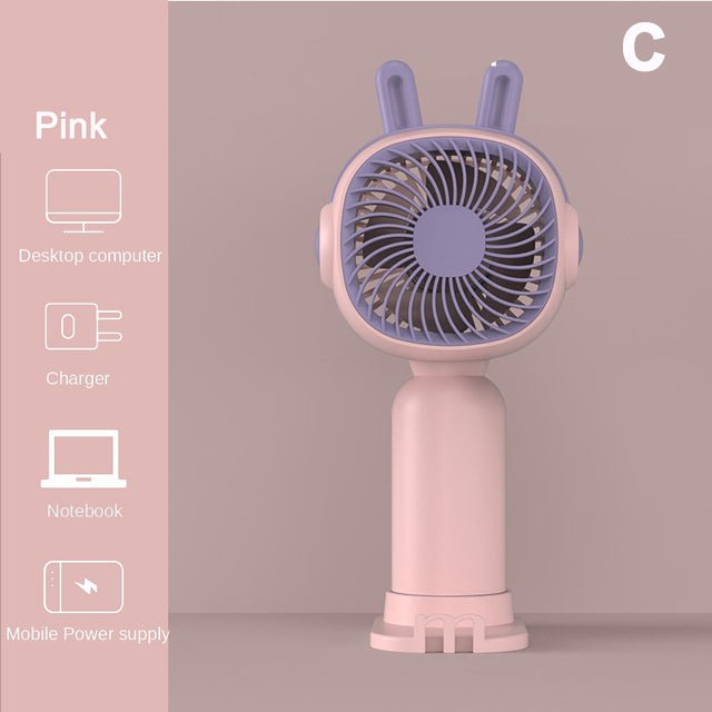 Mini USB Handheld Fan for Carers – Portable Cooling Fan with Phone Holder, USB Rechargeable - FamilyCarers.store