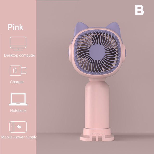 Mini USB Handheld Fan for Carers – Portable Cooling Fan with Phone Holder, USB Rechargeable - FamilyCarers.store
