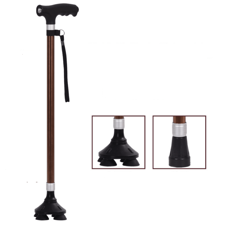 Multifunctional Four-Legged Cane with Light for Seniors - FamilyCarers.store