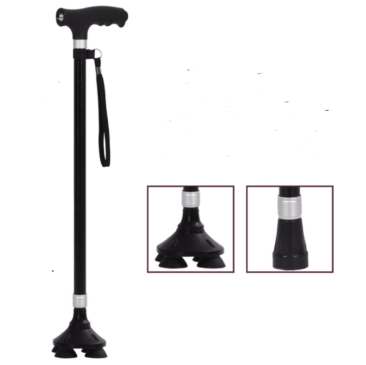 Multifunctional Four-Legged Cane with Light for Seniors - FamilyCarers.store