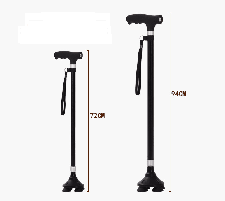 Multifunctional Four-Legged Cane with Light for Seniors - FamilyCarers.store
