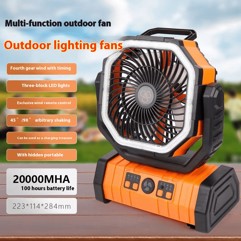 Portable Power Bank Fan with LED Light for Carers – Outdoor, Camping & Care Use - FamilyCarers.store