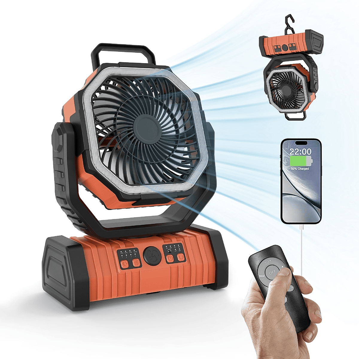 Portable Power Bank Fan with LED Light for Carers – Outdoor, Camping & Care Use - FamilyCarers.store